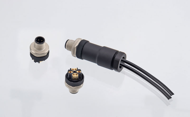 CAZN | M12 geassembleerde connector met dubbele ingang