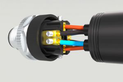 CAZN | M12 geassembleerde connector met dubbele ingang (voldoet gemakkelijk aan de behoeften van IO-boxen voor dubbeldraadsverbindingen)