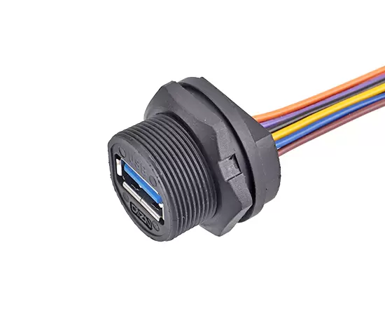 와이어가있는 USB